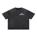 Mineral Wash Boxy Cotton T-Shirt in black, front view